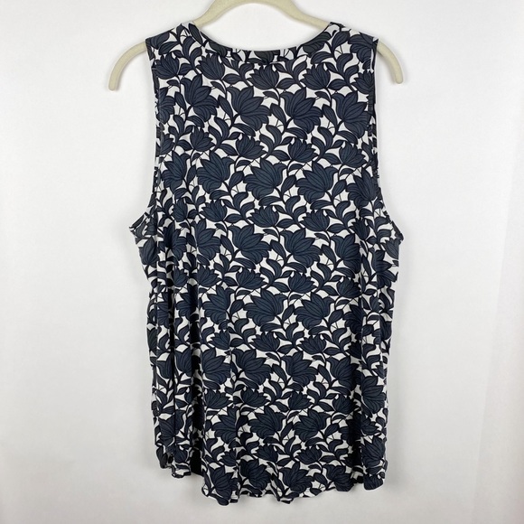 Loft Floral Split Neck Top - Picture 2 of 5